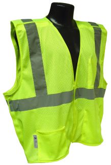 ANSI Class II Breakaway Vest -  Lime - Front